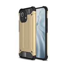 Noktaks - Xiaomi Uyumlu Xiaomi Mi 11 - Kılıf Çift Katman Zırh Tank Crash Military Kapak - Gold