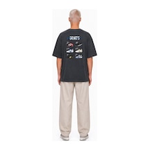Respire Erkek Goats Baskılı Oversize T-shirt Füme