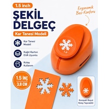 Ofisinn Şekilli Büyük Boy Delgeç/şekilgeç 3.8 Cm Kar Tanesi Turuncu