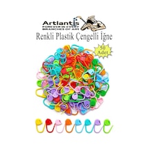 Plastik Çengelli İğne 50 Li 1 Paket Örgü Ayracı Renkli Oval Çengelli İğne Klips İlmek Sabitleyici Belirleyici İp Tutucu