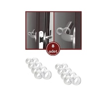 Flosoft 8 Adet Kapı Pencere Kolu Stoperi, Kapı Duvar Güvenliği Darbe Önleyici Tampon 8 Li Set