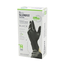 Reflex Slimfit Glove Kod-032 M Siyah Pudrasız Muayene Eldiven 100lü 5468