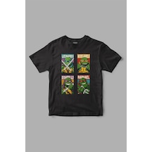Ninja Turtles "bro's" Baskılı Tişört Siyah