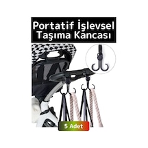 Premium Kompakt Poşet Taşıma Bisiklet Bebek Arabası Askısı Çok İşlevli Portatif Taşıma Kancası 5 Adt Çok Renkli