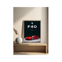 Ferrari F40 Ahşap Çerçeveli Tek Parça Oturma Odası Genç Odası Dekoratif Tablo Çok Renkli - 817106775 Çok Renkli