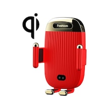 Sones S18 15w Araç Kablosuz Şarj Aleti Telefon Tutucu, Renk: Kırmızı