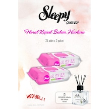 Sleepy Floral 25'li Kişisel Bakım Havlusu 2 Paket ve Rosıe Koku Tekli