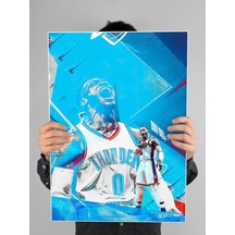 Russell Westbrook Poster 60x90cm Nba Oklahoma Cit Thunder Afiş - Kalın Poster Kağıdı Dijital Baskı