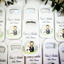 Nikah Şekeri Açacak Magnet Gelin Damat Baskılı 30 Adet