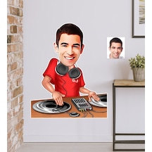 Kişiye Özel Bay Dj Karikatürlü Duvar Sticker 50X70CM