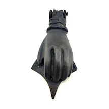 Antika Tarz Dekoratif Pirinç El Kapı Tokmağı, Taktak - 167x75 Mm, Oksit