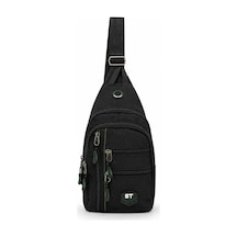 Seventeen Unisex Orta Boy Çok Gözlü Çapraz Askılı Body Bag Siyah-haki