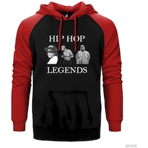 Hip Hop Legends Tupac Biggie Eazy Kırmızı Reglan Sweatshirt Kırmızı