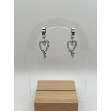 Arnes Jewelry Çelik Zirkon Taşlı Kalpli Küpe Ar304nes Gümüş Arnes Jewelry Çelik Zirkon Taşlı Kalpli Küpe Ar304nes Gümüş