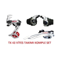 Bisiklet Tx-43 Vites Takımı Komple Set 3'lü Gri