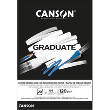 Canson Çizim Bloğu Graduate Cangrad Siyah 20 Syf A4 120 Gr