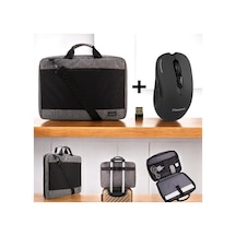 Classone Mila Ml-f104m 15.6"tam Açılabilir Valiz Dizayn Notebook Çantası +kablosuz Mouse Gri