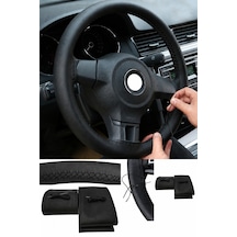 Opel Corsa C 2000-2004 Uyumlu Direksiyon Kılıfı Dikmeli Siyah Deri Siyah Dikişli