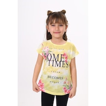 Toontoy Kids Toontoy Kız Çocuk Sometimes Baskılı Tişört Sarı
