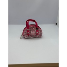 Taşlı Mini Çapraz Askılı Çanta Pembe