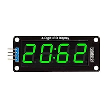 4 Digit Led Display Saat Modül Tm1637 - Yeşil