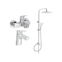 Artema Flow Round Lavabo Banyo Batarya + Artema A45787 LS20 Joy 3S Robot Duş Takımı Krom