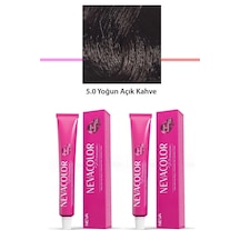 Hubrendy Tedarik 2 Li Set Premium 5.0 Yoğun Açık Kahve - Kalıcı Krem Saç Boyası 2 X 50 G Tüp