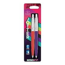 Jotter Originals Tükenmez Kalemler Retrowave Koleksiyonu Vermilion Kırmızı Ve İndigo Moru Mavi Mürekkep Orta Nokta 2 Adet ---