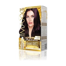 Deluxe Serisi 24k Altın Parçacıklı Serum İle 1 Kutu 2 X 50 Ml Ve Geliştiriciler Saç Boyası Patlıcan Moru 3.66