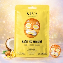 Kedi Kağıt Yüz Maskesi Kolajen Amino Asit Parlatıcı Sheet Face Mask