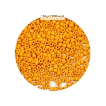 Turuncu Renk 4 Mm Yaklaşık 1100 Adet / 100 Gram Cam Boncuk Oya Yazma Bileklik Ve Kolye