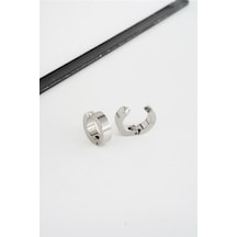 Unisex 316 L Paslanmaz Çelik 1.5 CM Sıkıştırmalı Halka Model Küpe