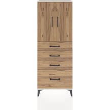 Arges Dolap 2 Raflı 4 Çekmeceli 2 Kapaklı 60x30x163 Aytaşı-çam Aytaşı