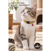 2 Adet Desenli Zilli Kedi Tasması - Ayarlanabilir Cat Collar