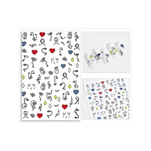 Sanatsal Yüz Ve Çizgiler Tırnak Sticker Tırnak Etiketi Nail Art Jo-897