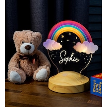 Sevgi Lambası Gökkuşağı Kız Çocuk Rainbow Kişiye Özel Doğum Günü Led Gece Lambası