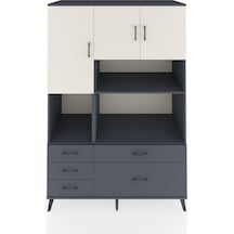 Kronos Dolap 8 Raflı 5 Çekmeceli 3 Kapaklı 132x59x195 Antrasit-aytaşı/antrasit Aytası/antrasıt