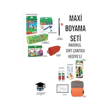 Alpno Maxi Okul Seti Jumbo Kuru Boya Keçeli Kalem Anaokul Boyu Sırt Çantası