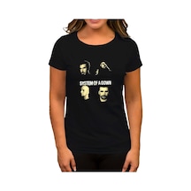System of a Down Grup Face Siyah Kadın Tişört Siyah