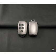 Land Rover Range Rover 2010-2018 Uyumlu Smart 3 Buton Silikon Oto Anahtar Kumanda Kabı Kılıf Gri