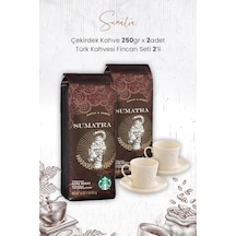 Starbucks Sumatra Çekirdek Kahve 2 x 250 G + Türk Kahvesi Fincan Seti 2'li