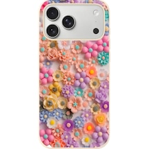 İphone 17 Pro Max Uyumlu Çiçek Bükleleri Baskılı Silikon Kılıf