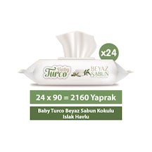 Baby Turco Beyaz Sabun Kokulu Islak Havlu 24 x 90'lı 2160 Yaprak