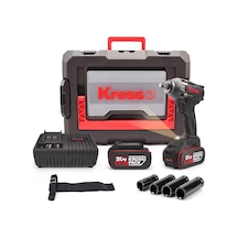 Kress Kub30.2set 20volt/4.0ah. Li-ion Çift Akülü 300nm Kömürsüz Profesyonel Şarjlı Somun Sıkma + 4 Parça Derin Lokma Seti