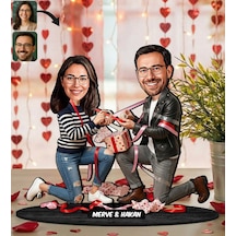 Bk Gift Kişiye Özel Sevgili Karikatürlü Ahşap Biblo -29, Fotoğraftan Karikatür, Sevgililer Günü Hediyesi, Ev Hediyesi Kobitmeyencom36356 Bk Gift