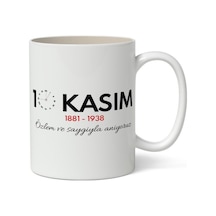10 Kasım Mustafa Kemal Atatürk Tasarımlı Kupa Bardak Baskılı Kahve Kupa Bardak Model 8 Beyaz