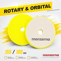 Menzerna İnce Pasta Süngeri 155/180mm - Sarı Rotary Ve Orbital Uyumlu Orta Çizik Giderici Ped