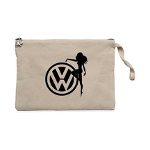 Volkswagen Woman Logo Krem Clutch Astarlı Cüzdan / El Çantası