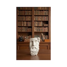 Dekoratif Filozof Büstü - Marcus Aurelius Tasarımlı Heykel Biblo - Masa Ve Kitaplık Dekoru