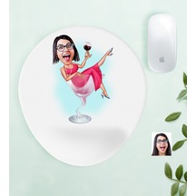 Kişiye Özel Bayan Karikatürlü Bilek Destekli Mouse Pad-22